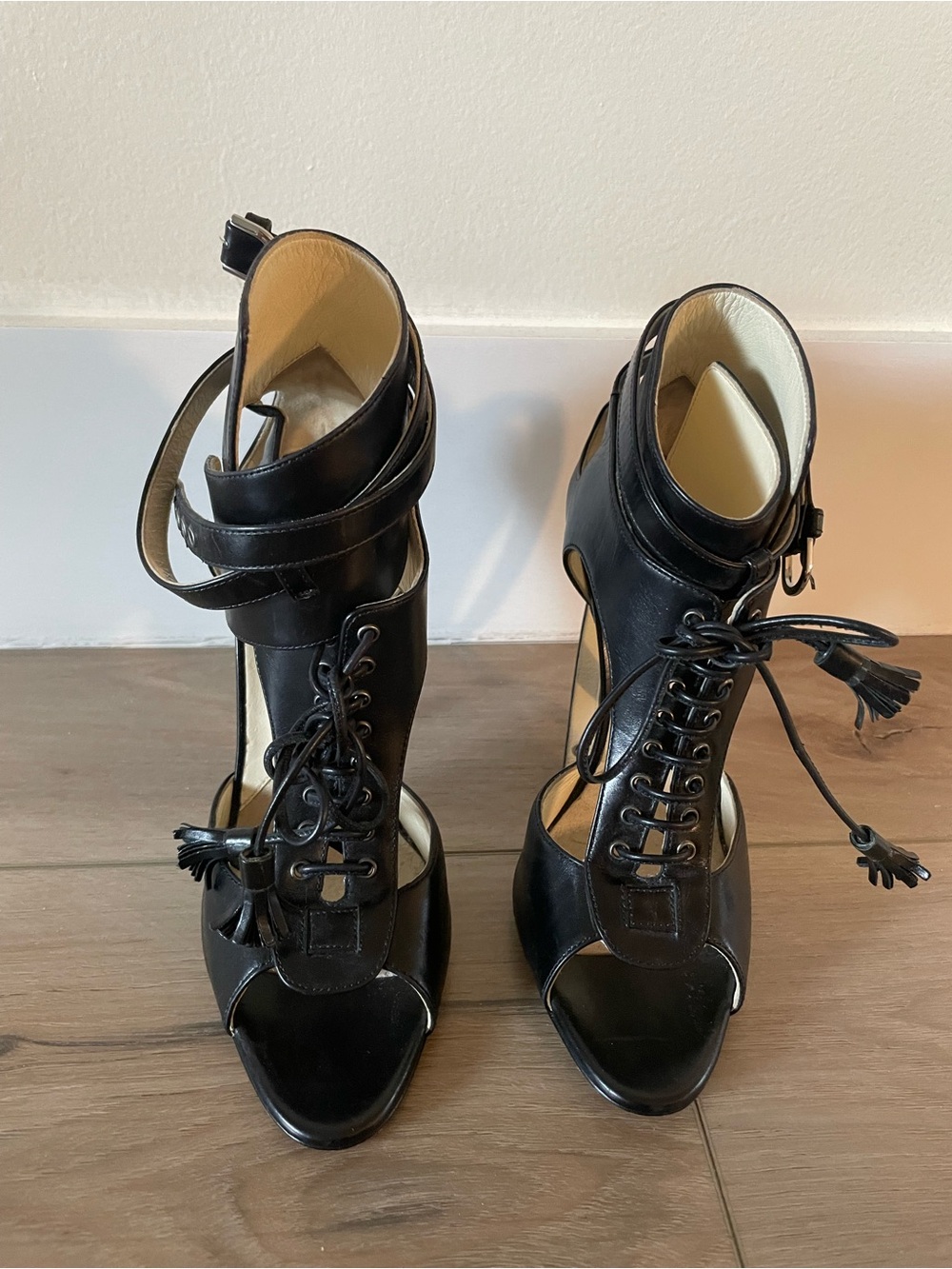 Brian Atwood Black Strappy Women’s Heeled Sandals